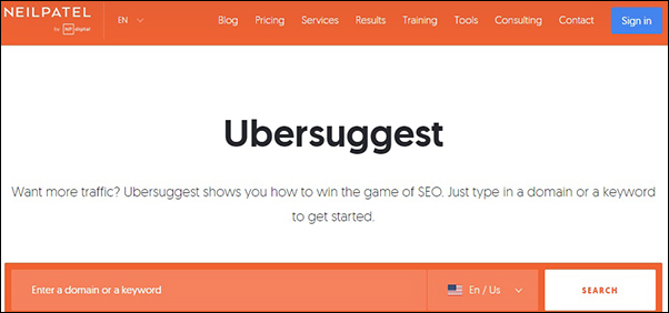 معرفی ابزار Ubersuggest برای کیورد ریسرچ